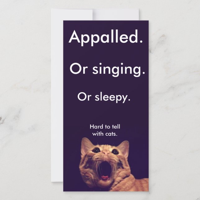 entsetzt. Wahrscheinlich. (Vorderseite)