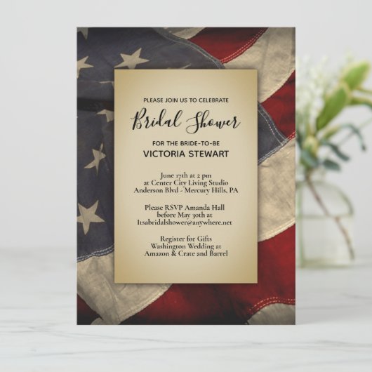 Entsetzte Einladung der amerikanischen Flag Bridal (Stehend Vorderseite)