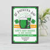 Entsetzte St. Patrick's Day Green Beer Einladung (Stehend Vorderseite)