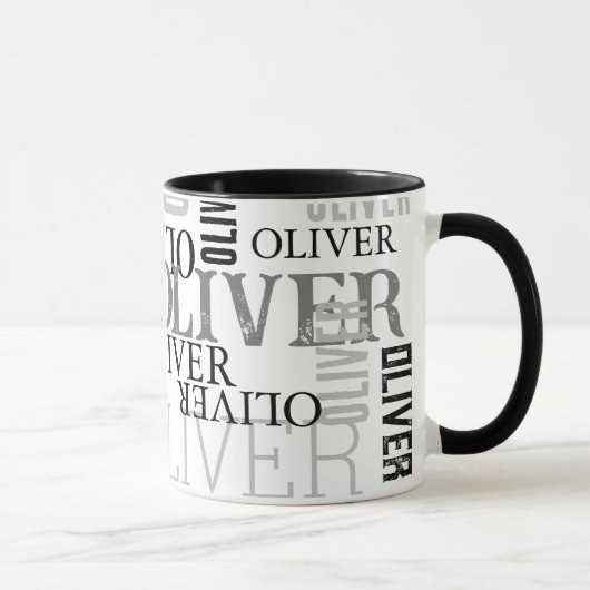 Entsetzte Typografie schwarz-weiß Tasse (Rechts)