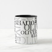 Entsetzte Typografie schwarz-weiß Tasse (Zentrum)