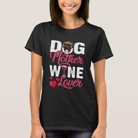 Entsetzter Boxer Dog Mutterwein T-Shirt (Vorderseite)