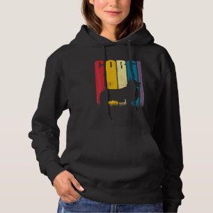 Entsetzter Vintager Retro Corgi Hund Welpe Hoodie