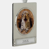 Entsetztes Eichhörnchen Banner-Ornament Silber (Rechts)