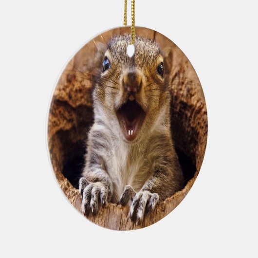 Entsetztes Eichhörnchen Keramikornament (Rechts)