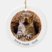 Entsetztes Eichhörnchen Keramikornament (Hinten)