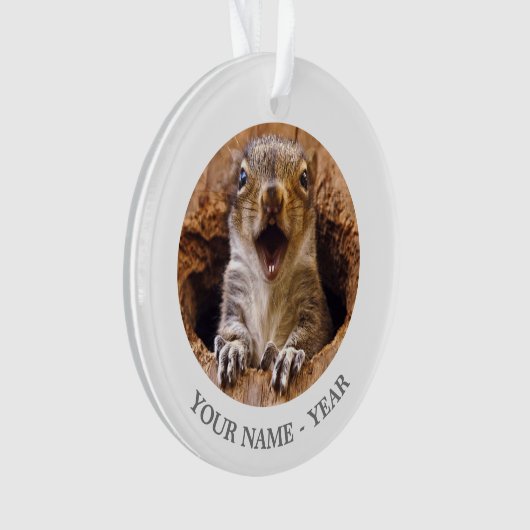 Entsetztes Eichhörnchen Ornament (Vorderseite)
