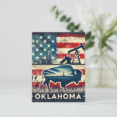 Entsetztes Grunge Oklahoma Postkarte (Stehend Vorderseite)