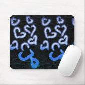 Entsetztes Herz Blau Mousepad (Mit Mouse)