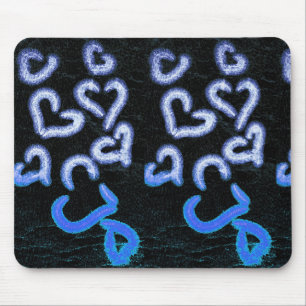 Entsetztes Herz Blau Mousepad