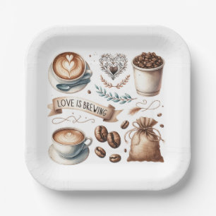 Entsorgbares Brautparty Teller Liebe Brauen