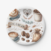 Entsorgbares Brautparty Teller Liebe Brauen (Vorderseite)