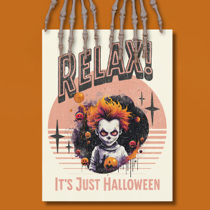 Entspann dich, es ist nur Halloween Gruselkind Clo Feiertagspostkarte