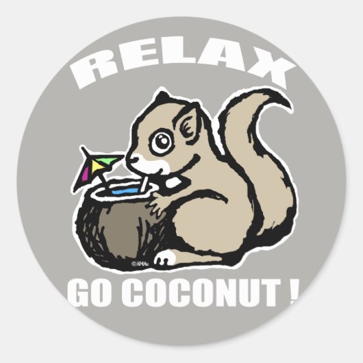 Entspann dich! Go Coconut Runder Aufkleber (Vorderseite)