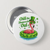 Entspann dich Shamrocks lustig St Patrick’s Day Button (Vorne & Hinten)
