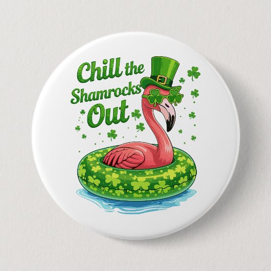 Entspann dich Shamrocks lustig St Patrick’s Day Button (Vorderseite)