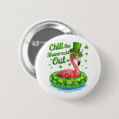 Entspann dich Shamrocks lustiger St. Patrick's Day Button (Vorne & Hinten)