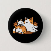 Entspannen bei Katzen Kunst - "Laze Furr Days" für Button (Vorderseite)