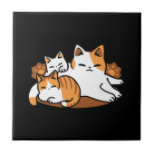 Entspannen bei Katzen Kunst - "Laze Furr Days" für Fliese (Vorderseite)