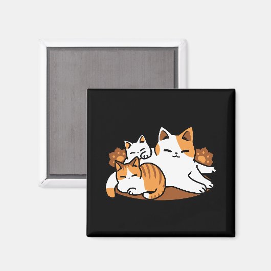 Entspannen bei Katzen Kunst - "Laze Furr Days" für Magnet (Vorderseite/Rückseite)