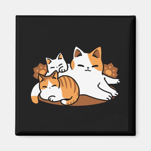 Entspannen bei Katzen Kunst - "Laze Furr Days" für Magnet (Vorne)
