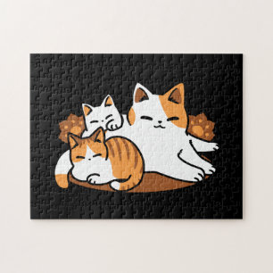 Entspannen bei Katzen Kunst - "Laze Furr Days" für Puzzle