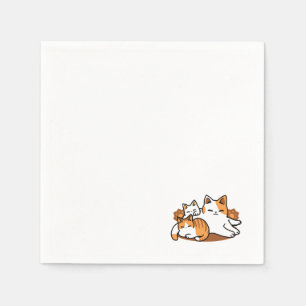 Entspannen bei Katzen Kunst - "Laze Furr Days" für Serviette