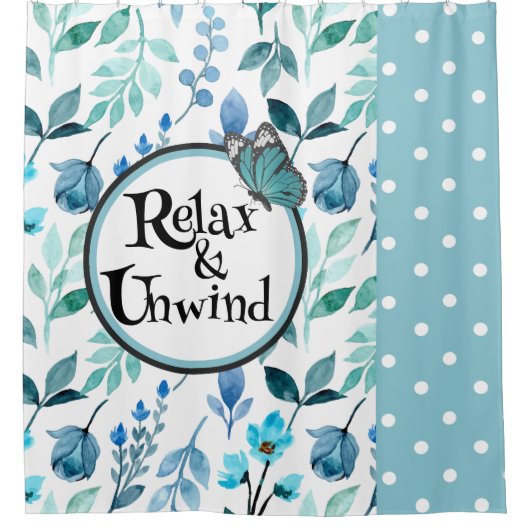 Entspannen & Entspannen Aquamariner Designer Gemus Duschvorhang (Vorderseite)