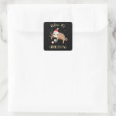 Entspannen Es ist Weihnachten Funny Funny Sloth Quadratischer Aufkleber (Tasche)