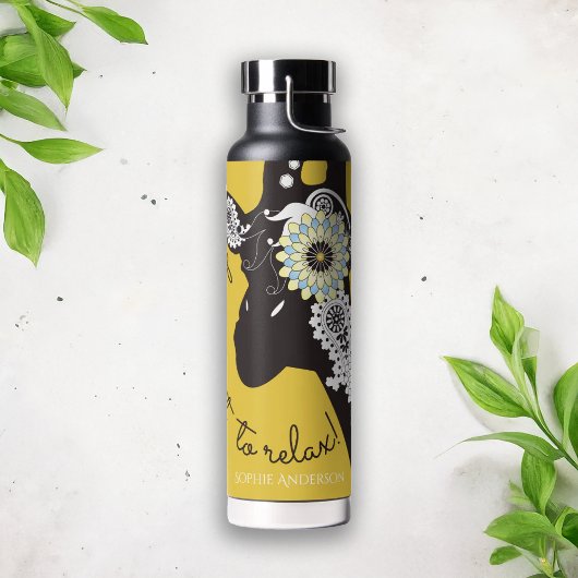 Entspannen - Gelber Funny Giraffe Trinkflasche