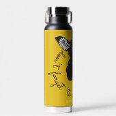 Entspannen - Gelber Funny Giraffe Trinkflasche (Vorne)