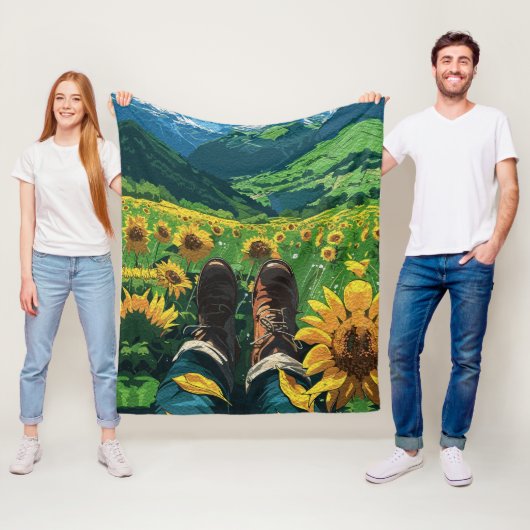Entspannen im Sonnenblumenparadies Fleecedecke (Beispiel)