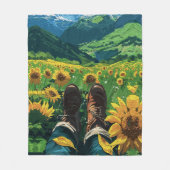 Entspannen im Sonnenblumenparadies Fleecedecke (Vorderseite)