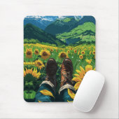 Entspannen im Sonnenblumenparadies Mousepad (Mit Mouse)