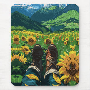 Entspannen im Sonnenblumenparadies Mousepad