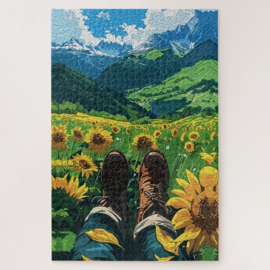 Entspannen im Sonnenblumenparadies Puzzle (Vertikal)