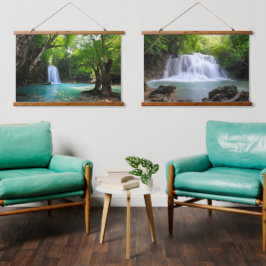 Entspannen im tropischen Regenwald Wandteppich Mit Holzrahmen