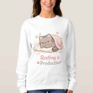 Entspannen ist produktiv Süße Kätzchen Katze Hygge Sweatshirt