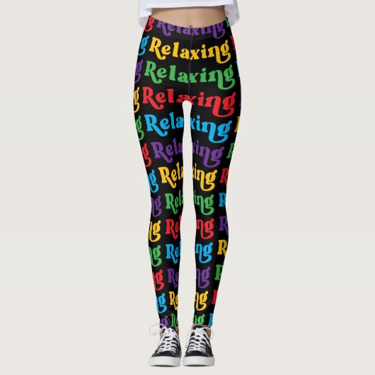Entspannen, mehrfarbig, Retro Leggings (Vorderseite)