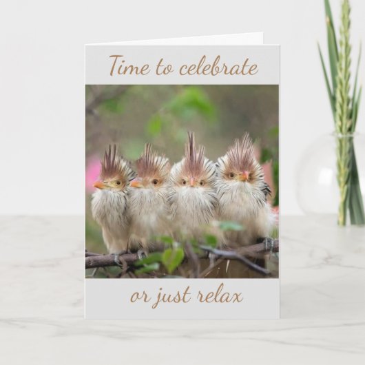 "ENTSPANNEN" ODER "FEIERFEIERN" MACHEN SIE SICH GL KARTE (Vorderseite)