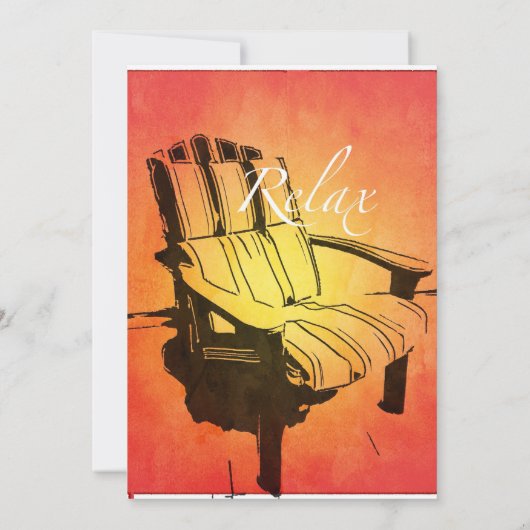 Entspannen Sie am Red Orange Adirondack Sessel Sum Einladung (Rückseite)