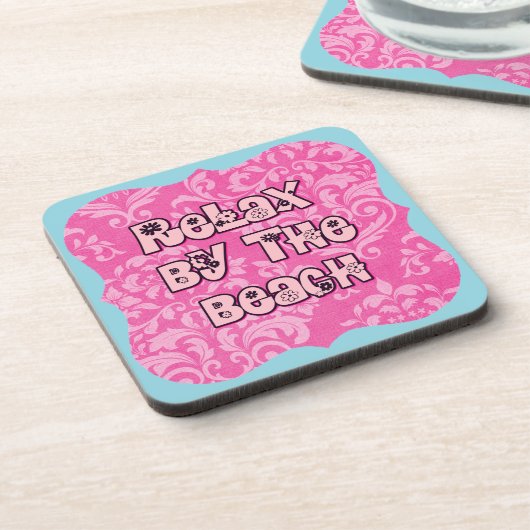 Entspannen Sie am Strand Getränkeuntersetzer (Linke Seite)