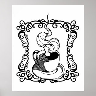 Entspannen Sie bei einer heißen Tasse Kaffee Poster