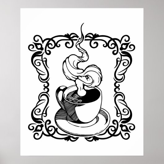 Entspannen Sie bei einer heißen Tasse Kaffee Poster (Vorne)