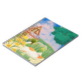 Entspannen Sie bei Katze und sonniger LandschaftsN Notizblock (Linke Seite)