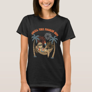 Entspannen Sie den vierten lustigen Faultier-Retro T-Shirt
