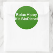 Entspannen Sie Hippy It's BioDiesel Runder Aufkleber (Tasche)