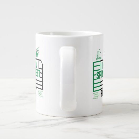 Entspannen Sie, ich habe dafür eine Tabelle, Buchh Jumbo-Tasse (Rückseite)