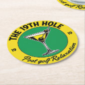 Entspannen Sie im 19. Loch After Golf Runder Pappuntersetzer (Angewinkelt)