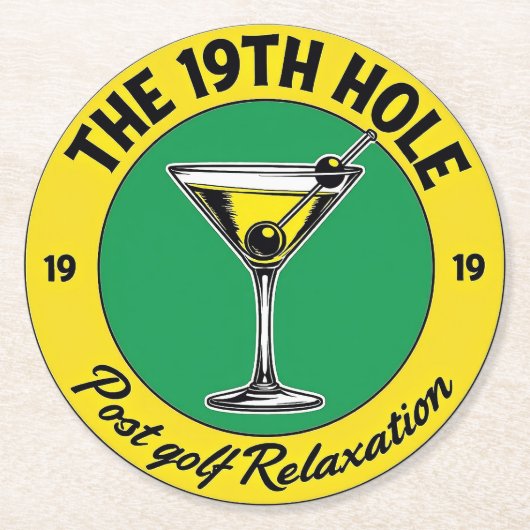 Entspannen Sie im 19. Loch After Golf Runder Pappuntersetzer (Vorderseite)